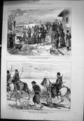 Old Print First Canon Shot Danube Turkish Prisoner Road Pruth Ragatz 1877 19th