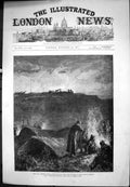 Antique Print War Before Pevna Night Bivouac Big Guns Fourth Division 1877 19th