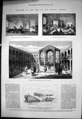 Old Print War English Hospital Erzeroum Russian Mode Making Trenches 1877 19th