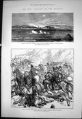 Antique Print War Battle Dzuranli Charge Prince Leuchtenbergs Dragoons 1877