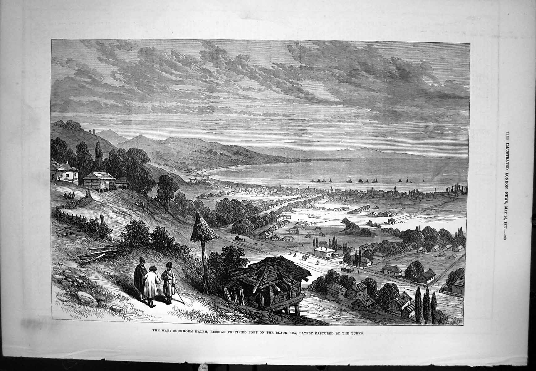 Old Soukhoum Kaleh Russian Fortified Port Black Sea Captured Turks 18 19th