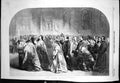 Original Old Antique Print Russian Marriage Near Moscow Ceremony Church 1857