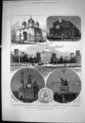 Old Imperial Coronation Moscow Cathedrals Palaces Illuminations 1883 Victorian