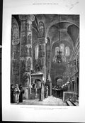Antique Old Print Interior Cathedral Church Assumption Kremlin Moscow 1883 19th