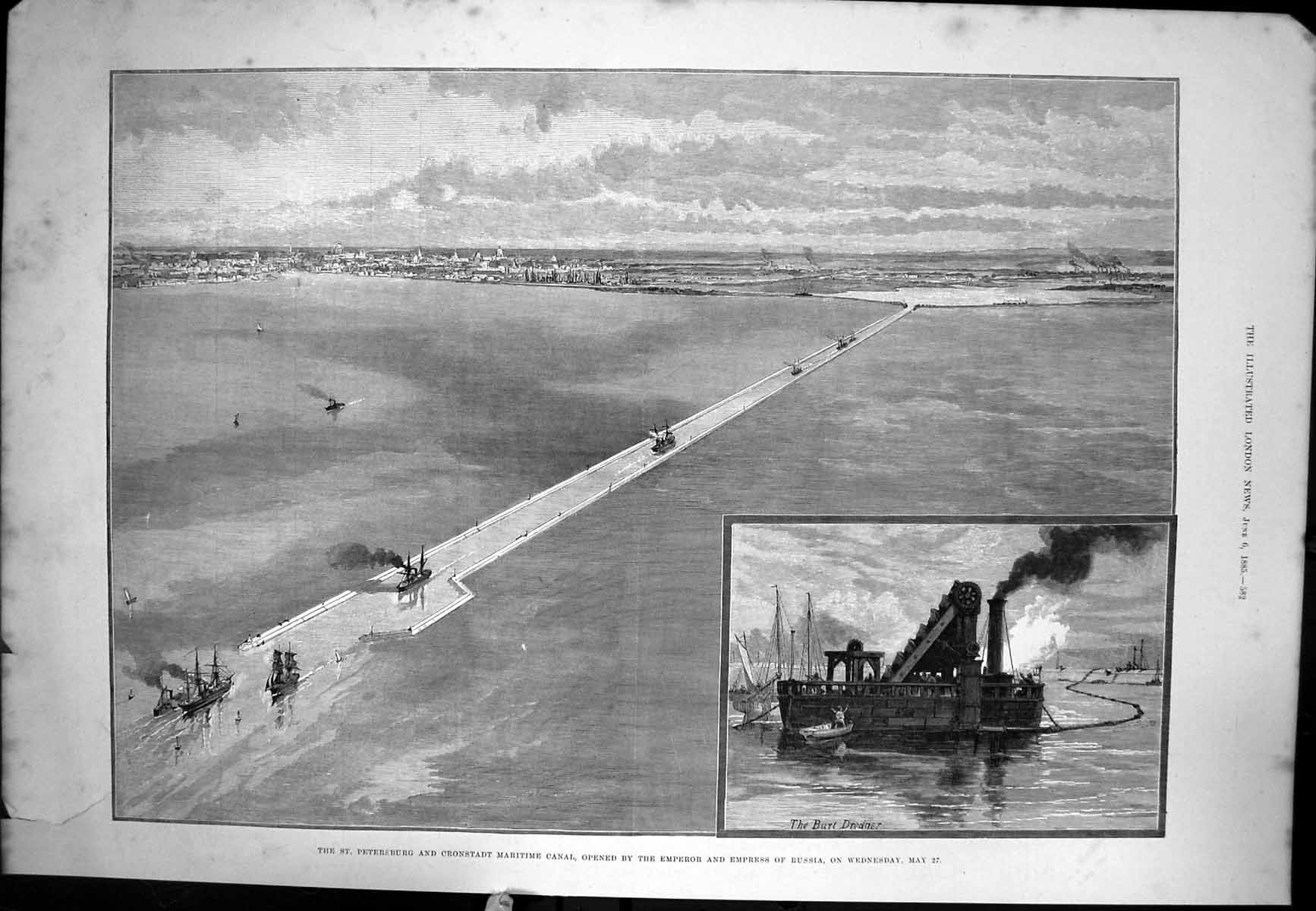 Old St Petersburg Cronstadt Maritime Canal Opened Emperor Russia 1885 Victorian