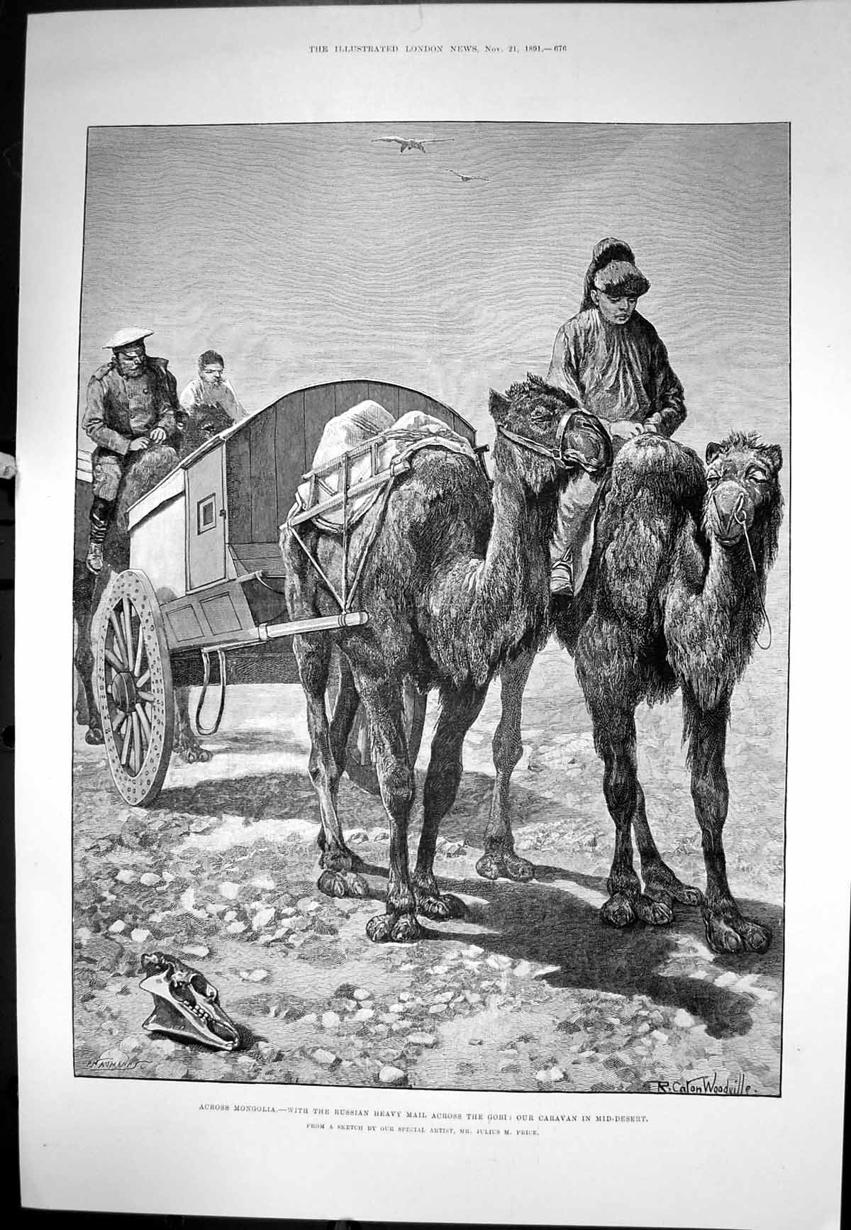 Old Across Mongolia Russian Heavy Mail Across Gobi Caravan Desert 189 Victorian