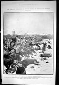 Antique Old Print Cossacks Onslaught Combat Quay Admiralty St Petersburg 1905