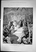 Antique Old Print Imperial Coronation Moscow Prayer Cathedral Assumption 1883