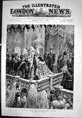 Antique Old Print Imperial Coronation Moscow Empress Crowned By Emperor 1883