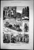 Antique Print Sketches Popular Life Russia Tartar Schoolmaster Samoiede1882
