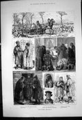 Antique Print Life Russia Merchants Nuns St Petersburg Market Tartars 1882 19th