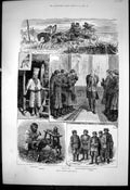 Antique Old Print Life Russia Country Woman Shoemaker Peasants Palace 1882 19th