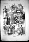 Antique Print Russian Sketches Interior Railway Carriage Guard Porter 1877 19th