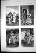 Antique Old Print Russian Peasantry Walter Goodman Moujik Man Wife Girls 1877