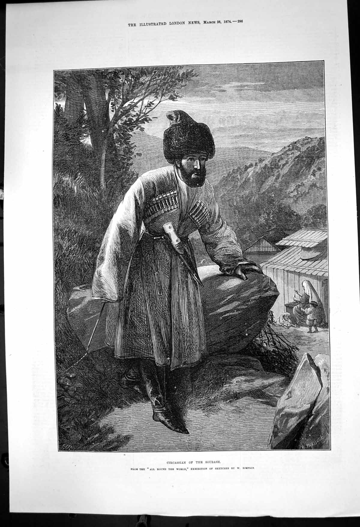 Old Circassian Soubash All Round World Exhibition W Simpson 1874 Ref. Victorian