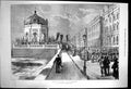 Original Old Antique Print Blessing Neva St Petersburg Crowds Flags 1874 19th
