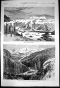 Old British Columbia Tiedemanns Glacier Valley Defile Bute Inlet1868 Victorian