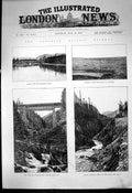 Antique Print Canadian Pacific Railway Creek Bridge Selkirk Mountains 1886 19th
