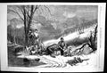 Old Antique Print Caribu Hunting New Brunswick Rabbits Hunters Dogs 1863 19th
