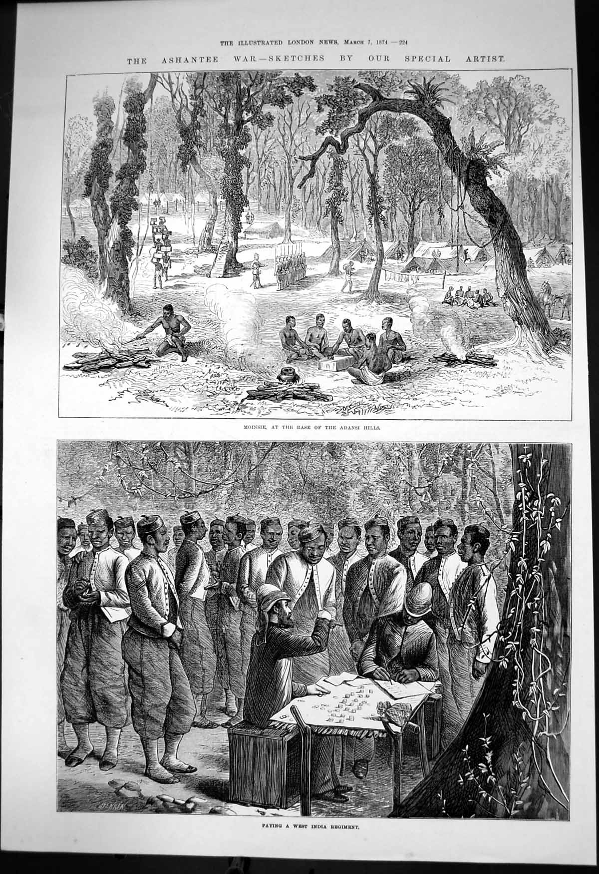 Old Ashantee War Moinsie Adansi Hills Paying West India Regiment1874 Victorian