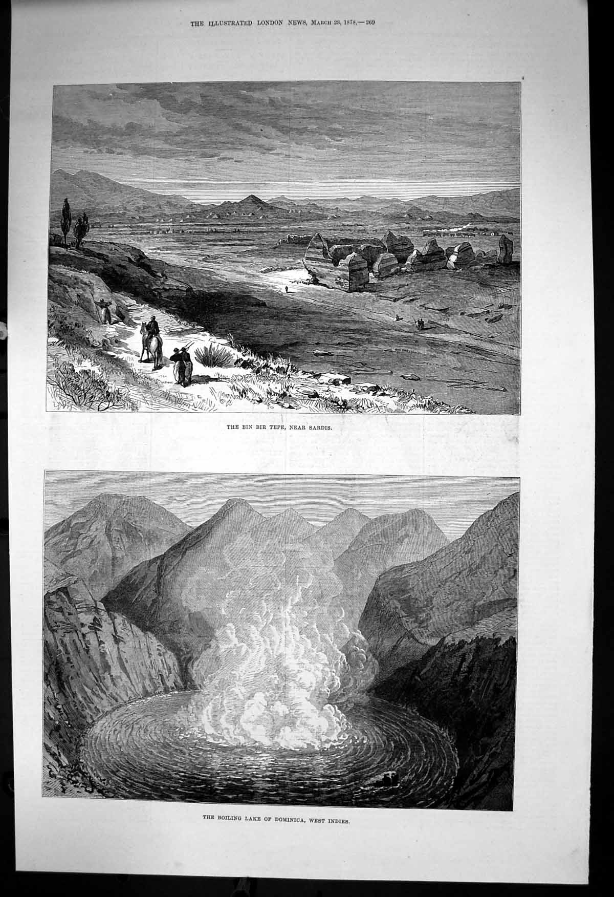 Old Print Bin Bir Tepe Near Sardis Boiling Lake Dominica West Indies 1878 19th