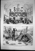 Antique Old Print South Australian Court Native Encampment River Murray 1886