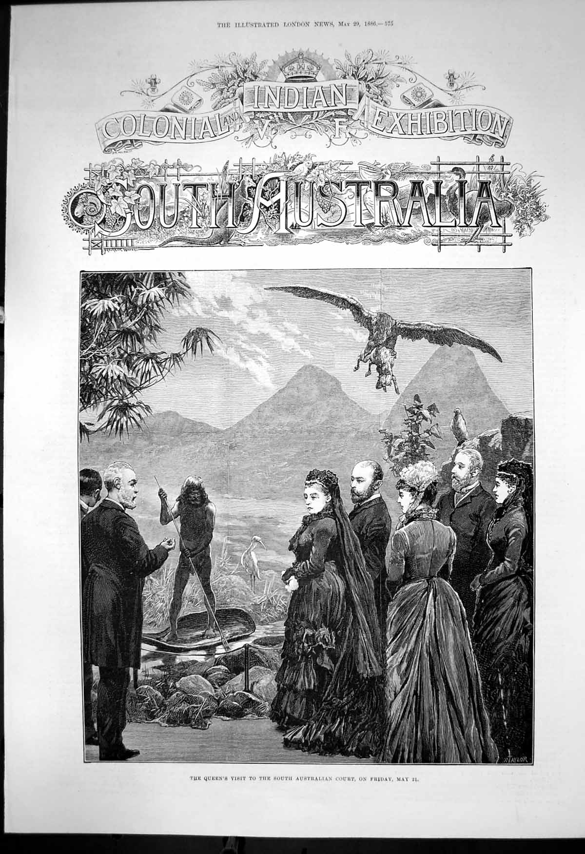 Old Queens Visit Southaustralian Court Colonialindian Exhibition1886 Victorian