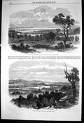 Old Antique Print Botany Bay New South Wales Cooks River Dam Heads 1865 19th