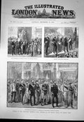Original Old Antique Print Opening Melbourne Exhibition Governor Victoria 1888