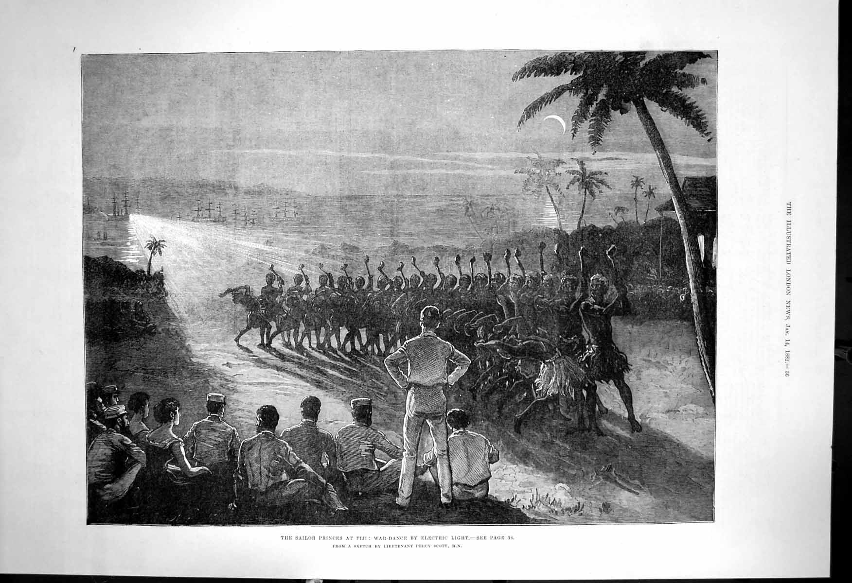 Old Sailor Princes Fiji War Dance By Electric Light Percy Scott 1882 Victorian