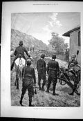 Antique Old Print Revolt Albania Turkish Frontier Post R Caton Woodville 1885