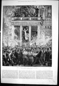 Antique Old Print Burning Ring Theatre Vienna Some Saved Jumping Blanket 1881