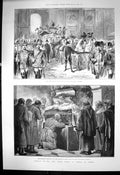 Antique Old Print Funeral Crown Prince Austria Vienna Emperor Procession 1889