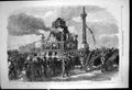 Antique Old Print Funeral King Belgians Column Place Du Congres Brussels 1865