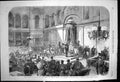 Old Antique Print King Leop11 Oath Belgian Senate Chamber Deputies 1865