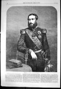 Antique Old Print New King Belgians LeopLouis Philippe Marie Victor 11 1866