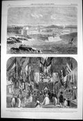 Antique Old Print Fish Laboratory Concarneau Brittany Exhibition Arachon 1866