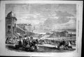 Original Old Antique Print Afternoon Promenade Biarritz Seaside Buildings 1866
