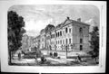 Original Old Antique Print Museum Ceramic Art Exterior Large Building 1864 19th