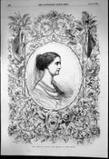 Original Old Antique Print Imperial Majesty Empress French Portrait 1856 19th