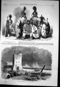 Antique Old Print Zulu Kaffirs Natal Lighthouse Green Point Cape Town 1865 19th