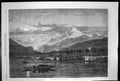 Antique Old Print Shooting Grebe On The Lake Geneva Mountains Lake Boat 1870