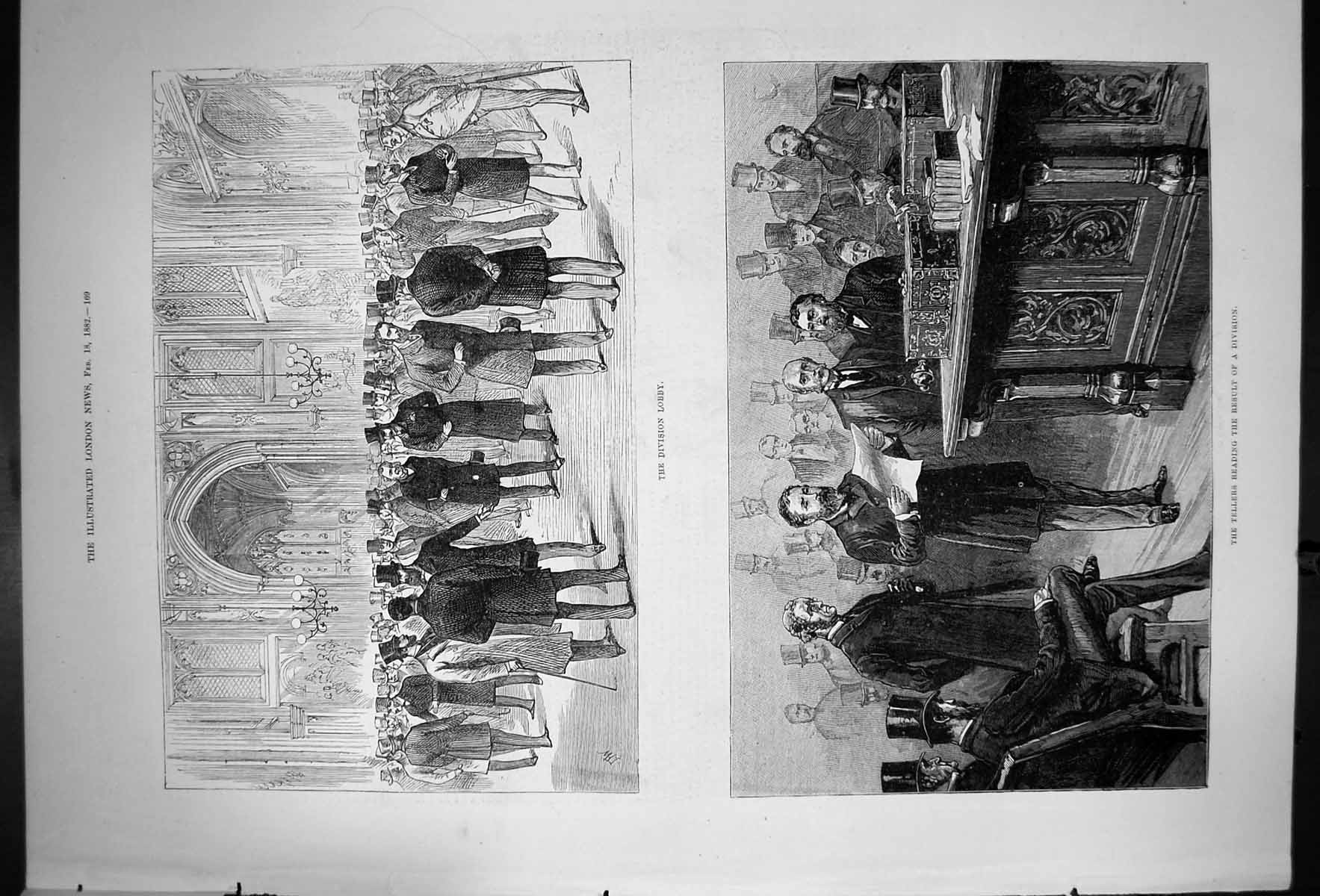 Antique Print Division Lobby The Tellers Reading The Result A Division 1882
