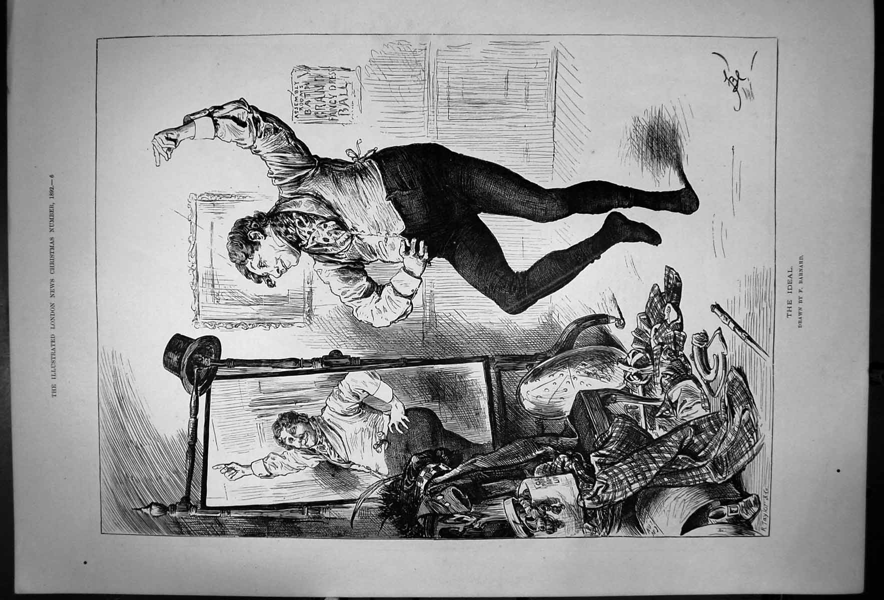 Antique Print The Ideal Drawn By F Barnard Grand Fancy Dress Ball Bath 1892