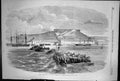 Original Old Antique Print The Landing The Turks At Yenikale Boats 1855 19th