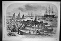 Old Print Women Leaving The Hard Portsea For The Baltic Fleet Boats 1855 19th