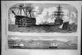 Antique Print Steam Frigates The Fairy Queen Spithead Attacking Kuaban 1855