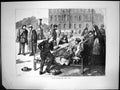 Original Old Antique Print Once More In Sun Siers In Beds Outside Nurses 1870