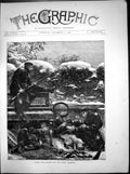 Original Old Antique Print Before Paris Waiting For Sortie December Snow 1870