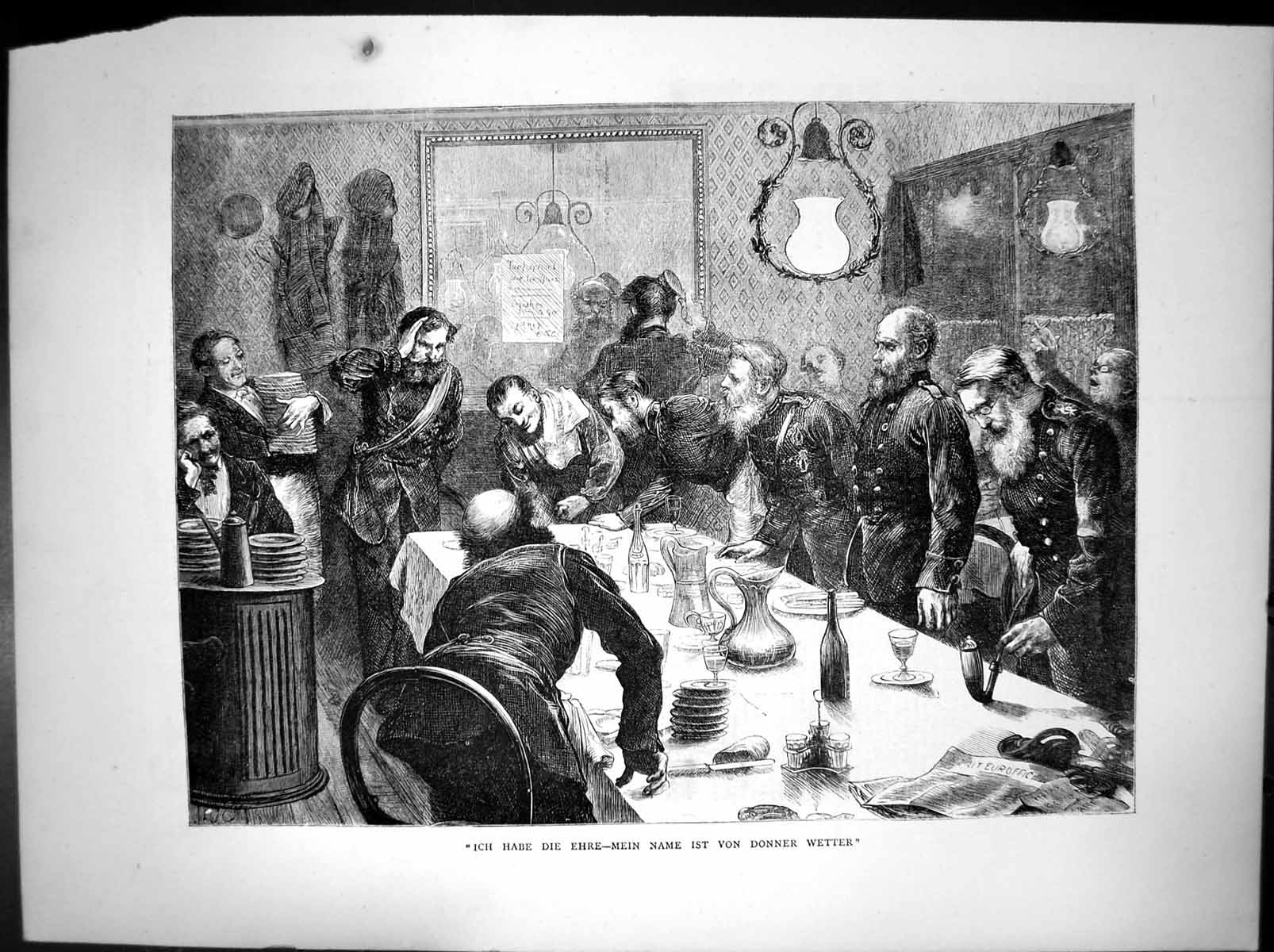Old Antique Print Mein Name 1St Von Donner Wetter Ich Habe Die Ehre 1870